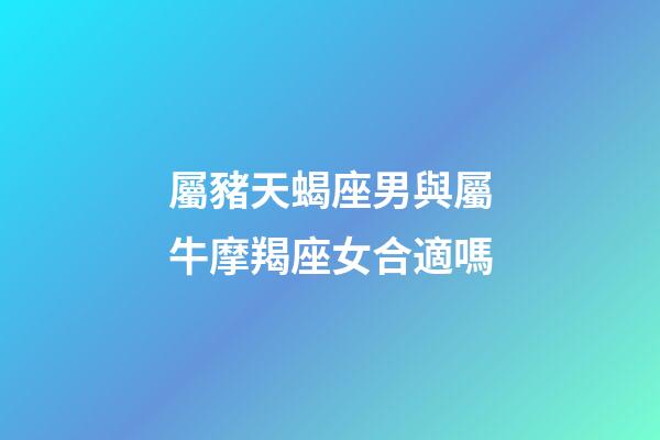 屬豬天蝎座男與屬牛摩羯座女合適嗎-第1張-星座運勢-玄機派