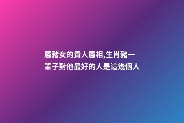 屬豬女的貴人屬相,生肖豬一輩子對他最好的人是這幾個人-第1張-觀點-玄機派