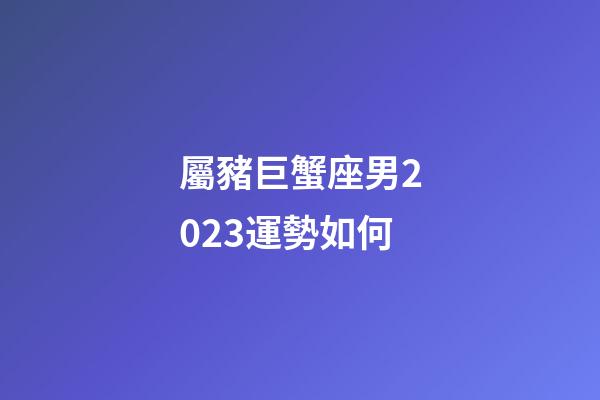屬豬巨蟹座男2023運勢如何-第1張-星座運勢-玄機派