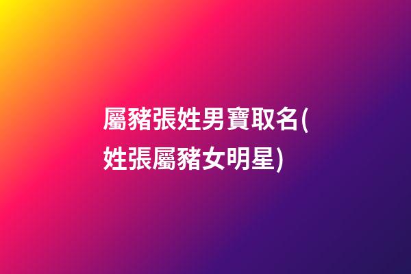 屬豬張姓男寶取名(姓張屬豬女明星)