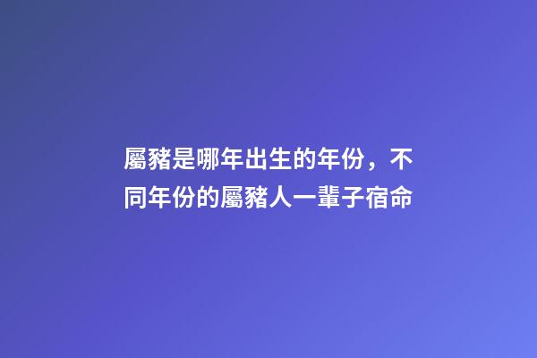 屬豬是哪年出生的年份，不同年份的屬豬人一輩子宿命-第1張-觀點-玄機派