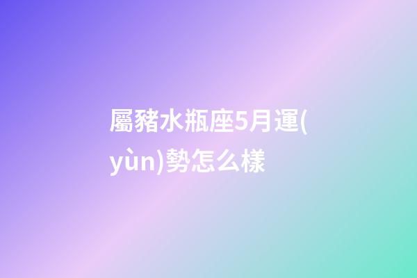屬豬水瓶座5月運(yùn)勢怎么樣-第1張-星座運(yùn)勢-玄機(jī)派