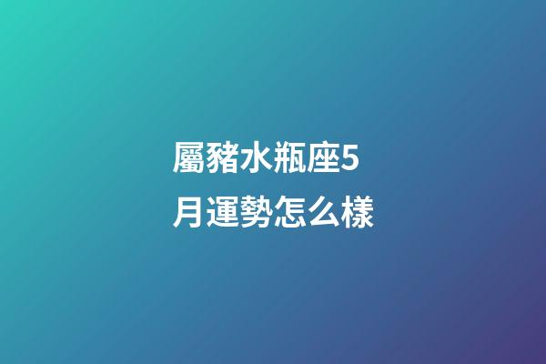 屬豬水瓶座5月運勢怎么樣-第1張-星座運勢-玄機派