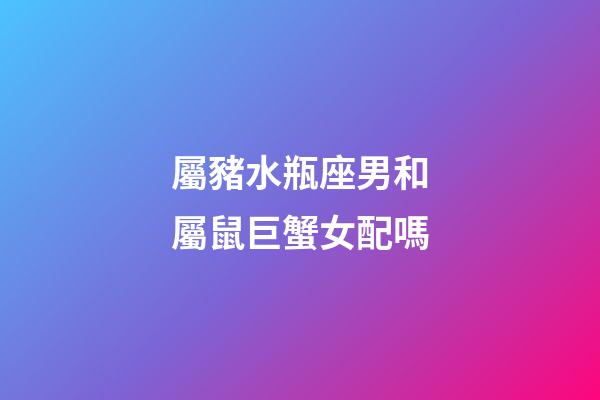 屬豬水瓶座男和屬鼠巨蟹女配嗎-第1張-星座運勢-玄機派