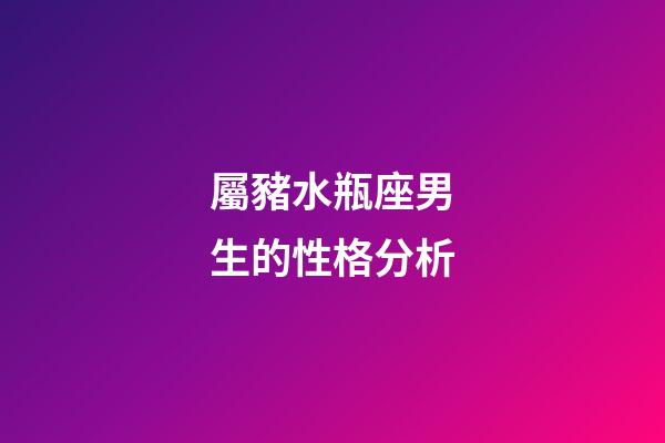 屬豬水瓶座男生的性格分析-第1張-星座運勢-玄機派