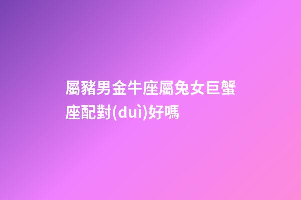 屬豬男金牛座屬兔女巨蟹座配對(duì)好嗎-第1張-星座運(yùn)勢(shì)-玄機(jī)派