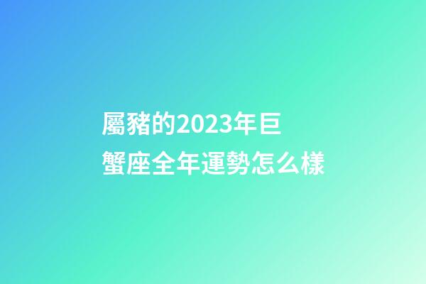 屬豬的2023年巨蟹座全年運勢怎么樣-第1張-星座運勢-玄機派