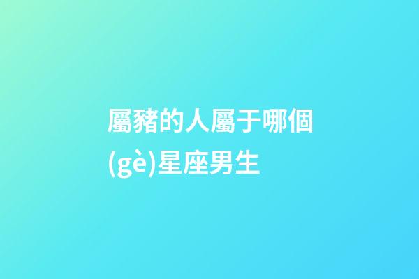 屬豬的人屬于哪個(gè)星座男生