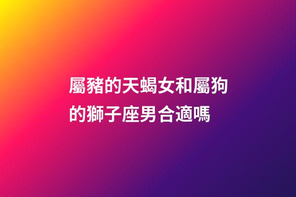 屬豬的天蝎女和屬狗的獅子座男合適嗎-第1張-星座運勢-玄機派