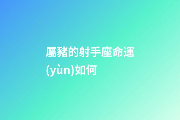 屬豬的射手座命運(yùn)如何-第1張-星座運(yùn)勢-玄機(jī)派