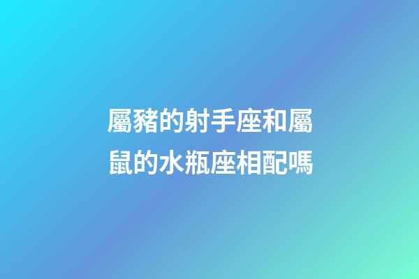 屬豬的射手座和屬鼠的水瓶座相配嗎-第1張-星座運勢-玄機派