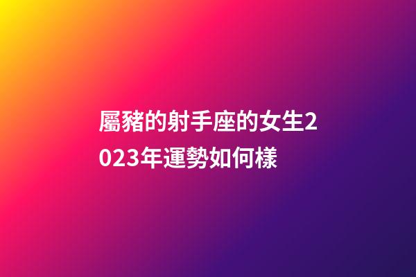 屬豬的射手座的女生2023年運勢如何樣-第1張-星座運勢-玄機派