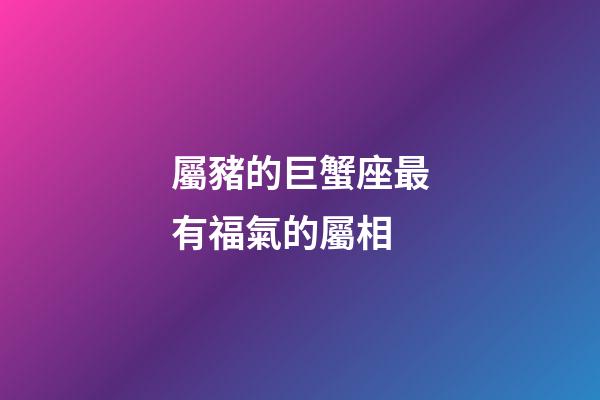 屬豬的巨蟹座最有福氣的屬相-第1張-星座運勢-玄機派