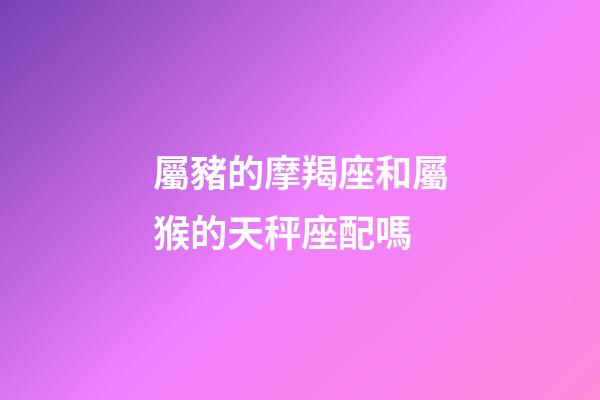 屬豬的摩羯座和屬猴的天秤座配嗎