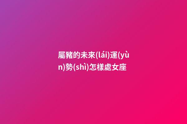 屬豬的未來(lái)運(yùn)勢(shì)怎樣處女座