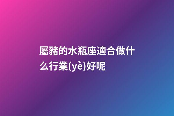 屬豬的水瓶座適合做什么行業(yè)好呢