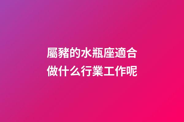 屬豬的水瓶座適合做什么行業工作呢