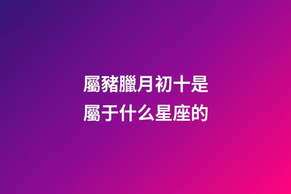屬豬臘月初十是屬于什么星座的