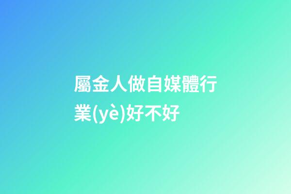 屬金人做自媒體行業(yè)好不好