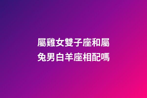 屬雞女雙子座和屬兔男白羊座相配嗎-第1張-星座運勢-玄機派