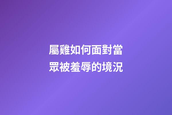 屬雞如何面對當眾被羞辱的境況