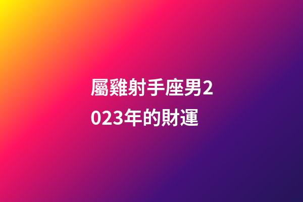 屬雞射手座男2023年的財運