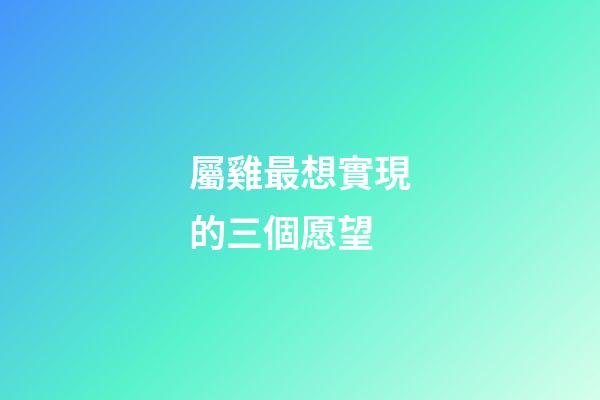 屬雞最想實現的三個愿望