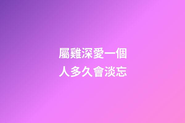 屬雞深愛一個人多久會淡忘
