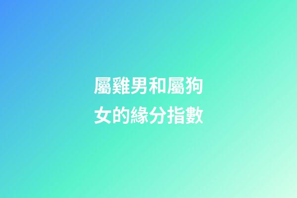 屬雞男和屬狗女的緣分指數