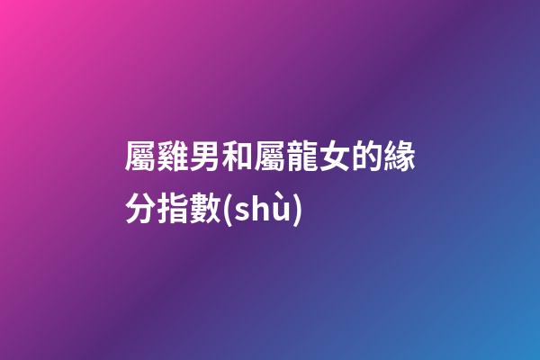 屬雞男和屬龍女的緣分指數(shù)