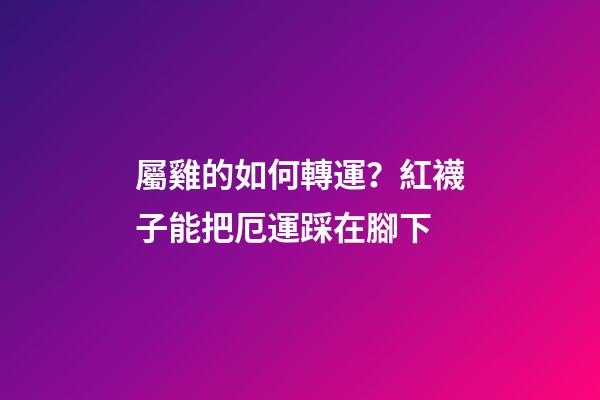 屬雞的如何轉運？紅襪子能把厄運踩在腳下