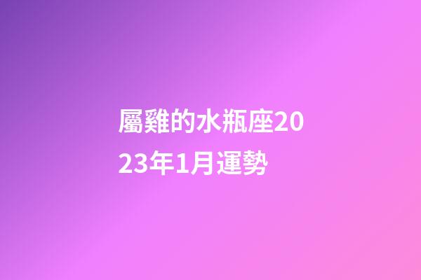 屬雞的水瓶座2023年1月運勢-第1張-星座運勢-玄機派