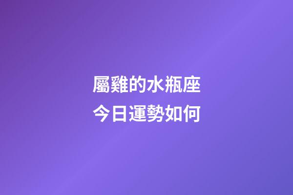 屬雞的水瓶座今日運勢如何-第1張-星座運勢-玄機派