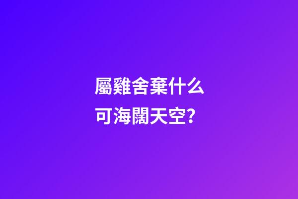 屬雞舍棄什么可海闊天空？