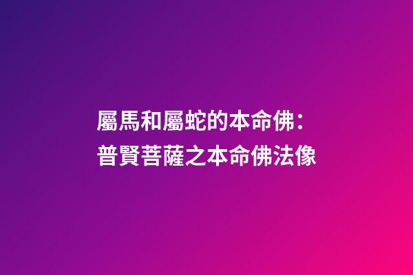 屬馬和屬蛇的本命佛：普賢菩薩之本命佛法像