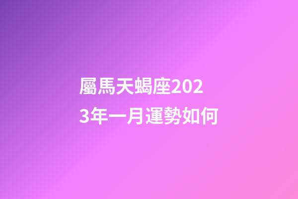 屬馬天蝎座2023年一月運勢如何-第1張-星座運勢-玄機派