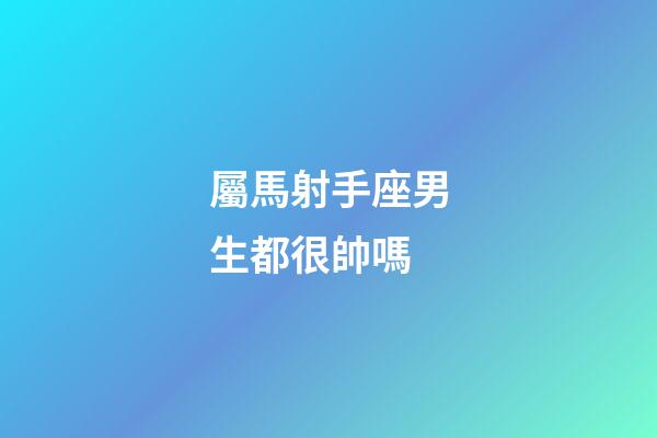 屬馬射手座男生都很帥嗎