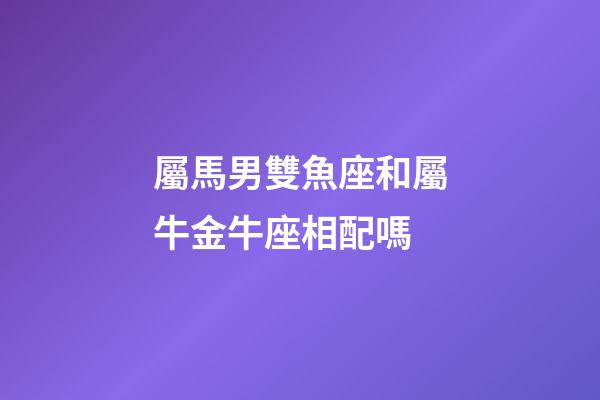 屬馬男雙魚座和屬牛金牛座相配嗎-第1張-星座運勢-玄機派