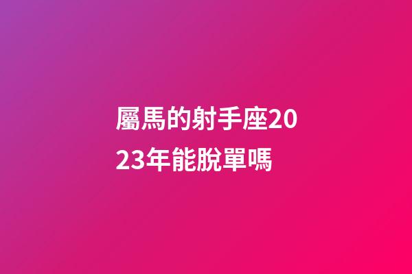 屬馬的射手座2023年能脫單嗎-第1張-星座運勢-玄機派