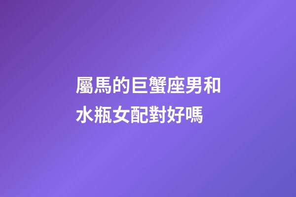 屬馬的巨蟹座男和水瓶女配對好嗎-第1張-星座運勢-玄機派