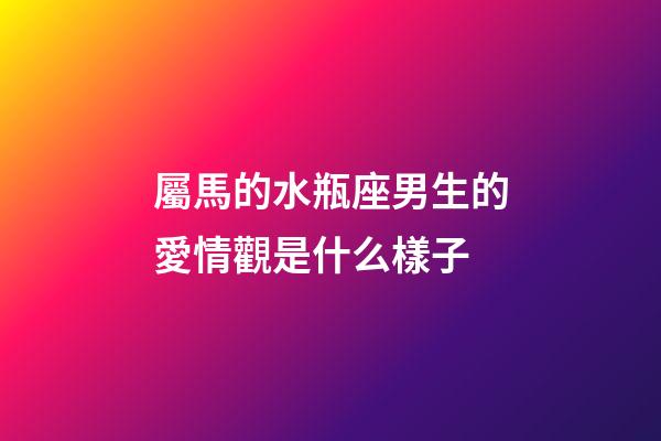 屬馬的水瓶座男生的愛情觀是什么樣子-第1張-星座運(yùn)勢(shì)-玄機(jī)派