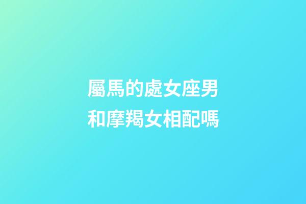 屬馬的處女座男和摩羯女相配嗎