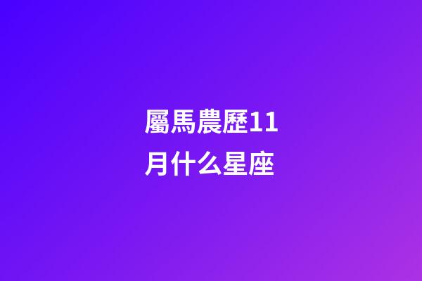 屬馬農歷11月什么星座-第1張-星座運勢-玄機派