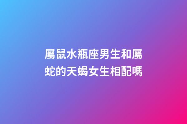 屬鼠水瓶座男生和屬蛇的天蝎女生相配嗎-第1張-星座運勢-玄機派