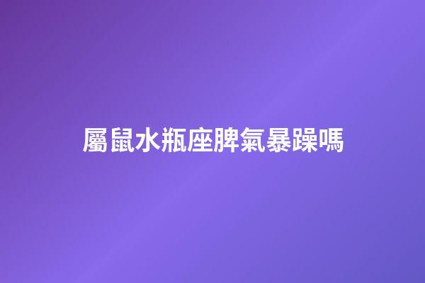 屬鼠水瓶座脾氣暴躁嗎-第1張-星座運勢-玄機派