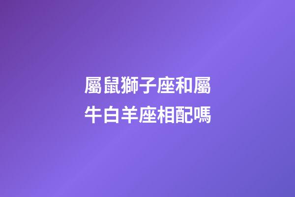 屬鼠獅子座和屬牛白羊座相配嗎-第1張-星座運勢-玄機派