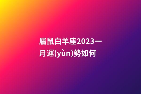 屬鼠白羊座2023一月運(yùn)勢如何-第1張-星座運(yùn)勢-玄機(jī)派