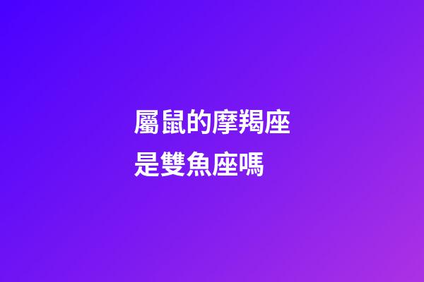 屬鼠的摩羯座是雙魚座嗎-第1張-星座運(yùn)勢-玄機(jī)派