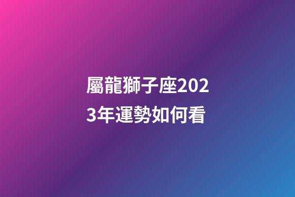 屬龍獅子座2023年運勢如何看-第1張-星座運勢-玄機派