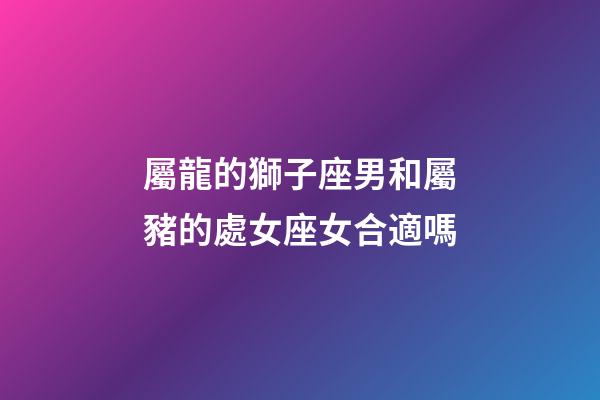 屬龍的獅子座男和屬豬的處女座女合適嗎-第1張-星座運勢-玄機派